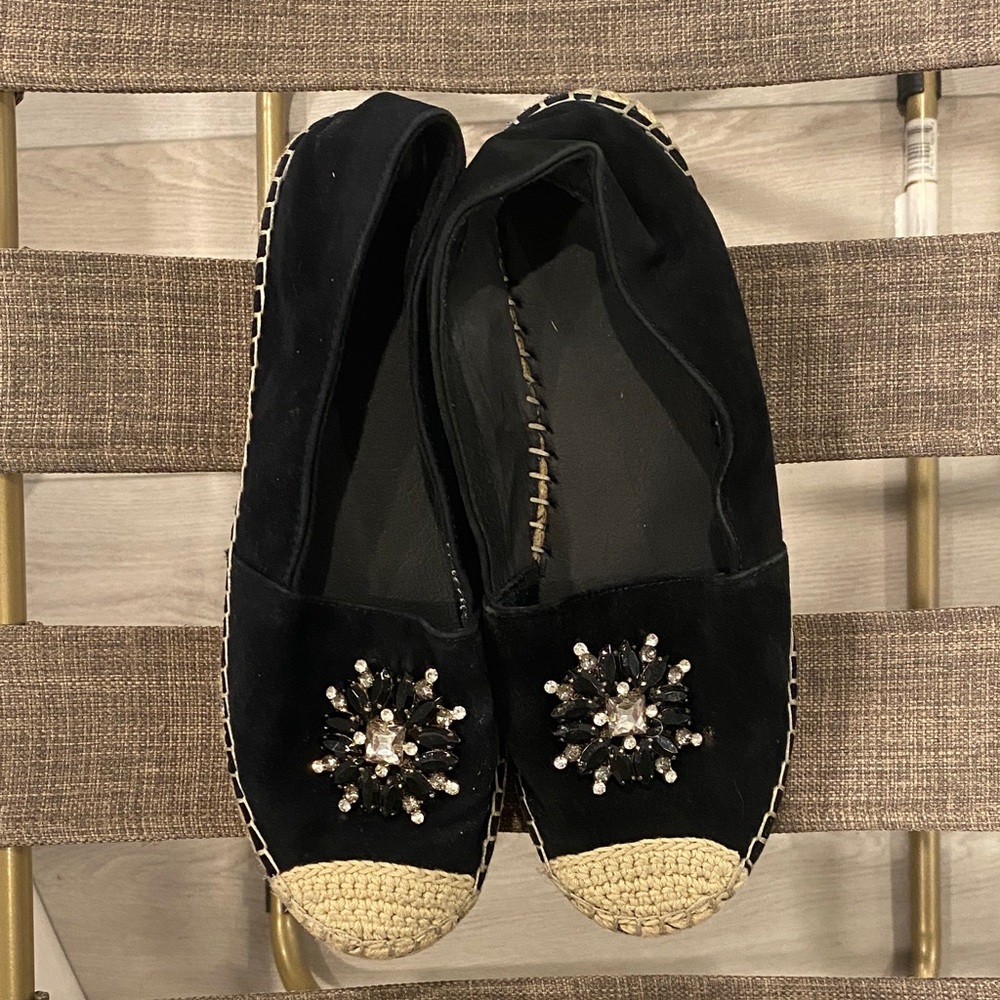 Karl Lagerfeld Black Beaded Espadrilles